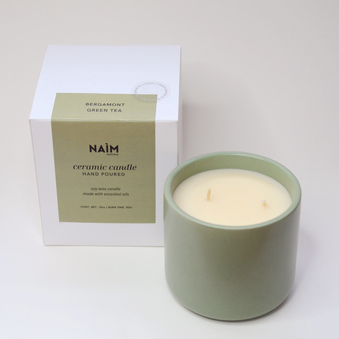 Bergamont + Green Tea Ceramic Candle