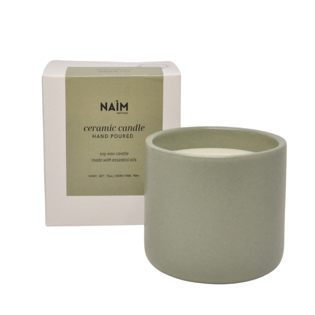 Bergamont + Green Tea Ceramic Candle